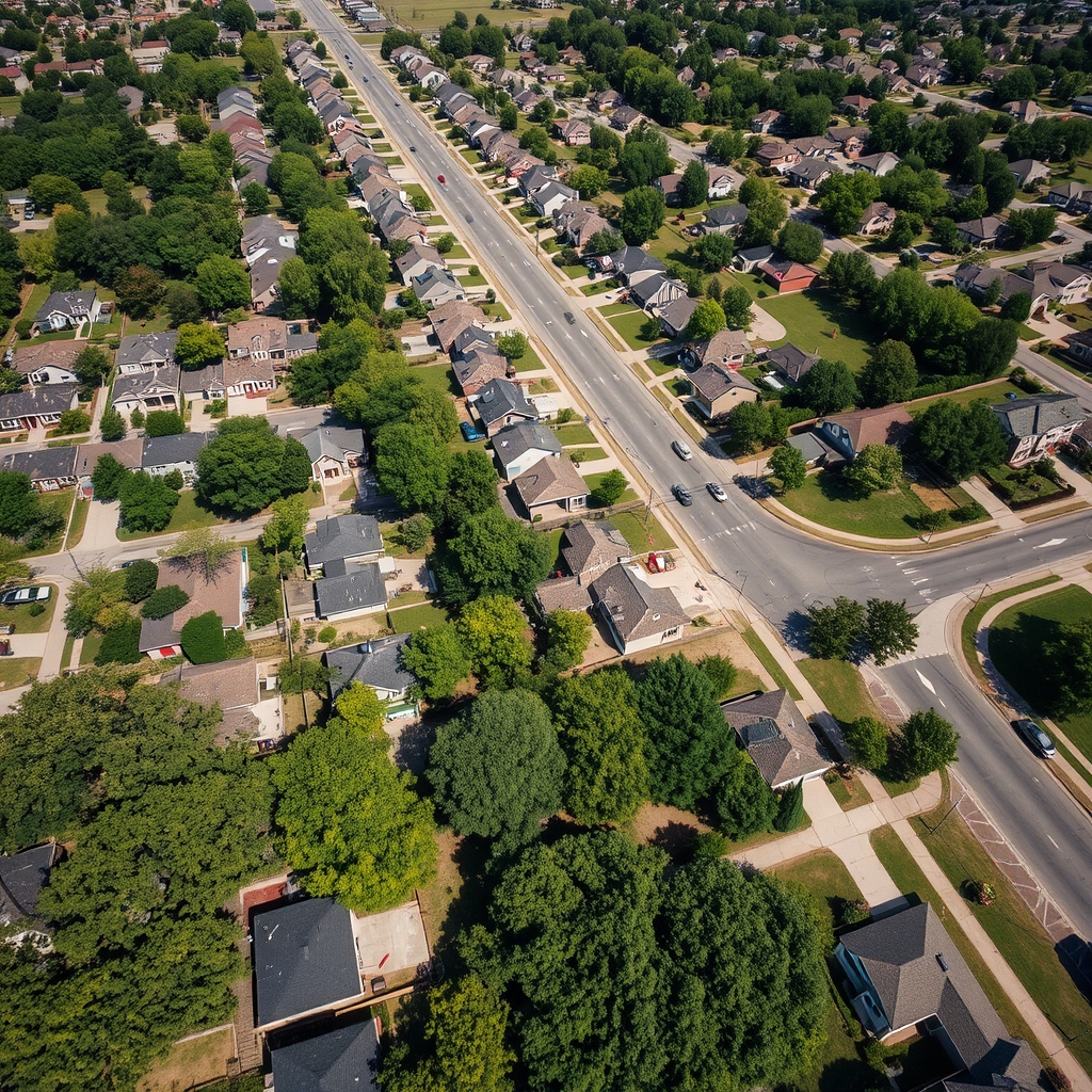 Tulsa suburbs aerial